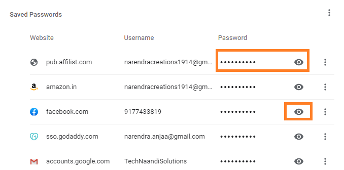 How to view saved passwords in Chrome