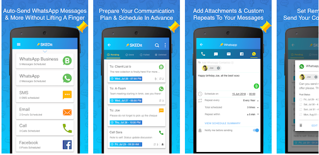 SKEDit Scheduling App: Schedule WhatsApp SMS Calls