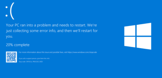 Blue screen error in windows 10 fix