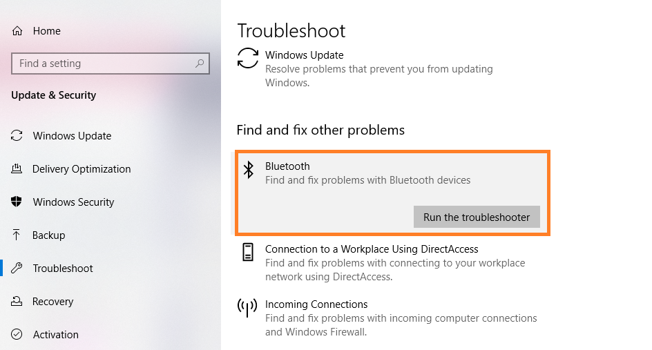 Fix Bluetooth problems in Windows