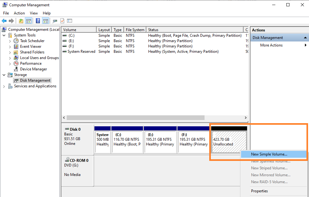 How to partition the hard disk in windows 4 - Tech Naandi Solutions